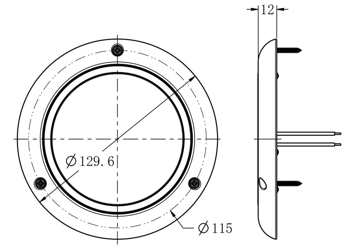 Plafonnier LED rond pour l'éclairage intérieur d'un véhicule